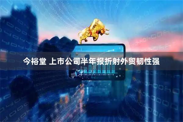 今裕堂 上市公司半年报折射外贸韧性强
